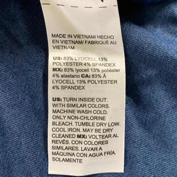 Chicos XL NEW Knit Top Chambray V Neck Riviera Authentic Tiered Sleeve - Picture 9 of 9